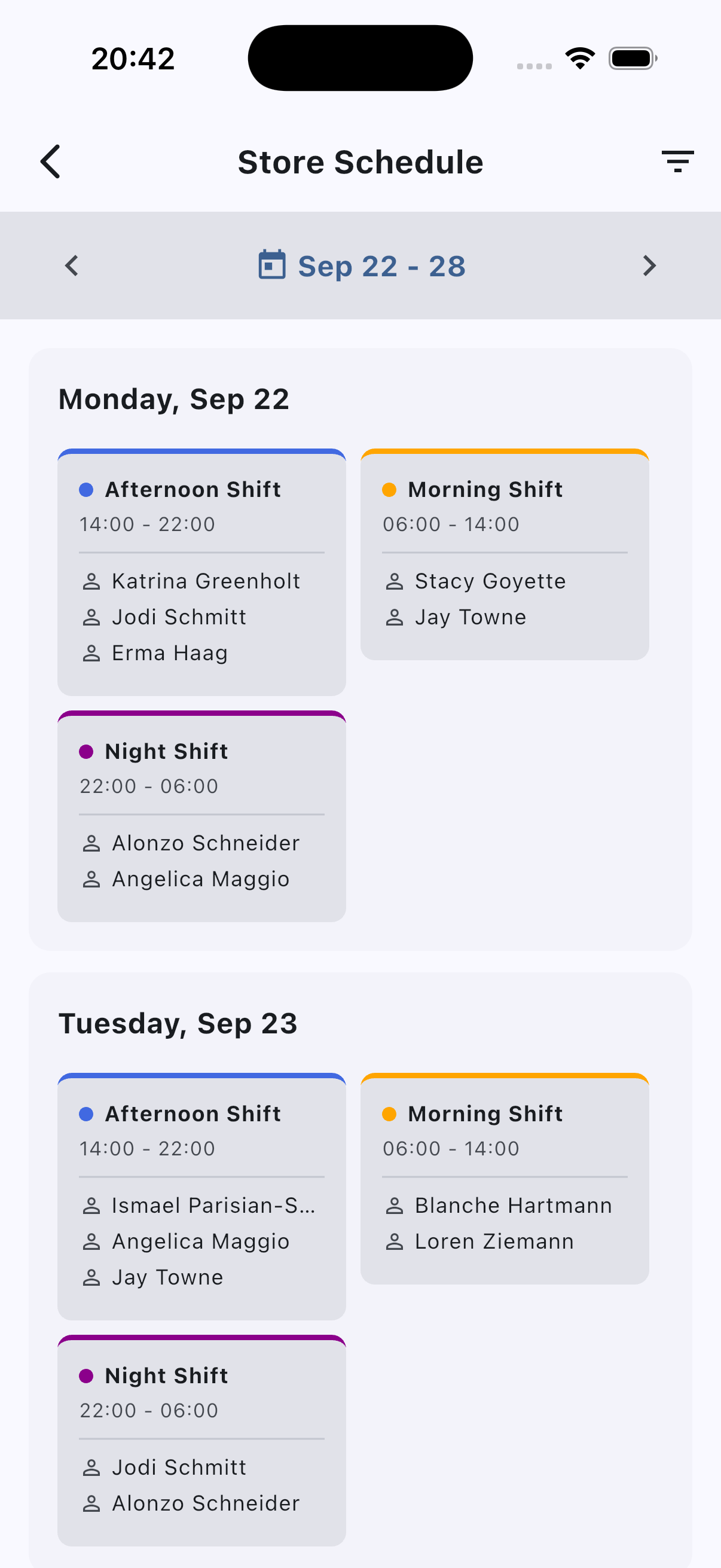 Store Schedule